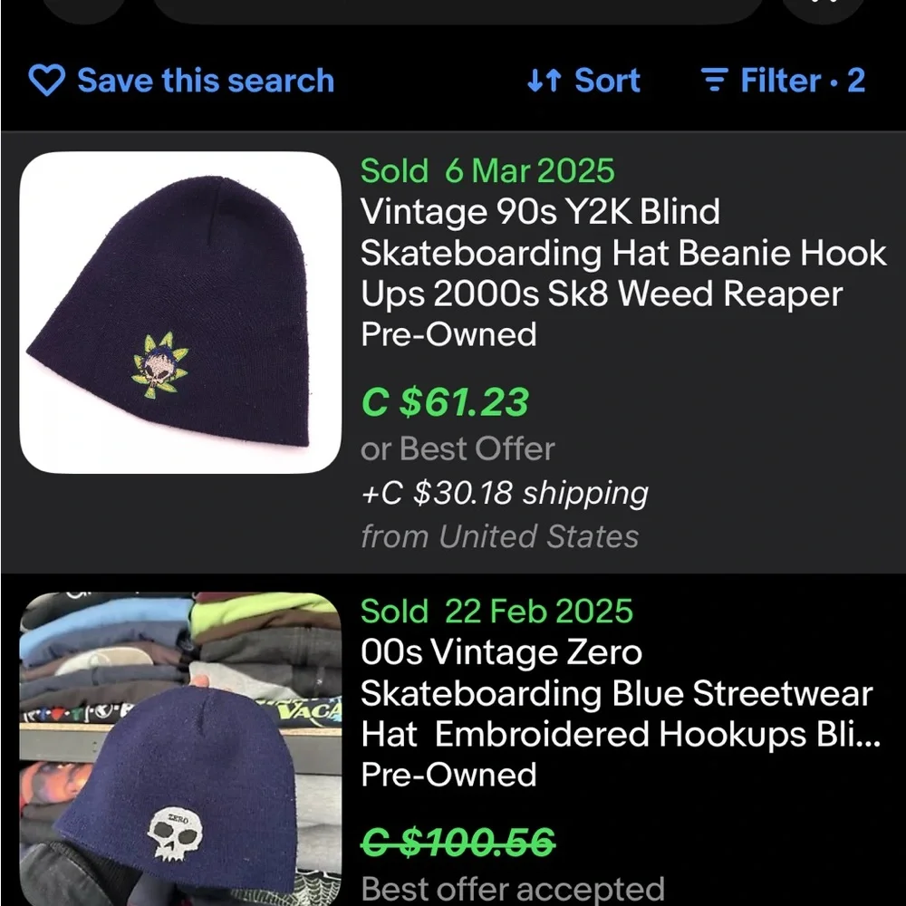 Vintage Blind Skateboards Beanie / Reaper / Red / Iron Maiden - Picture 8 of 8